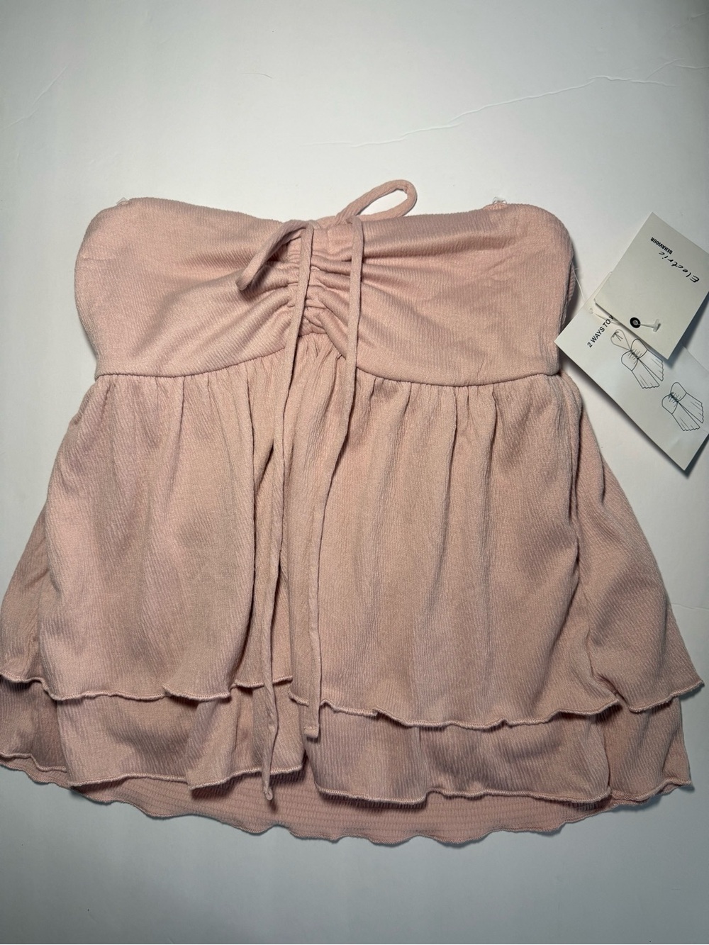 Electric Behaviour Pink Strapless Ruffle Tube Top - Size Medium - NWT